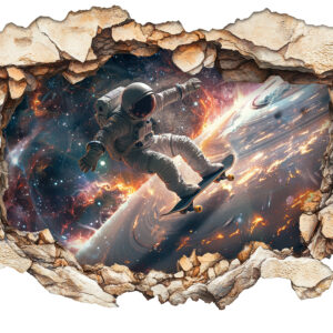 Cosmic Skater Kids Wall Sticker